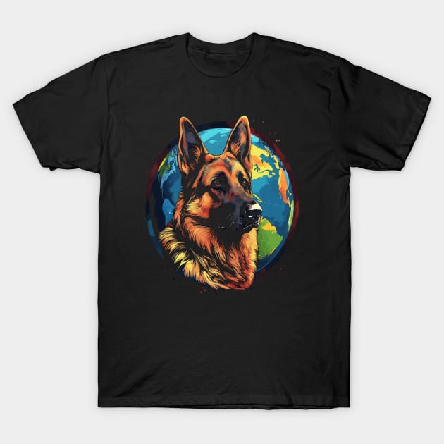 German Shepherd Earth Day T-Shirt by JH Mart